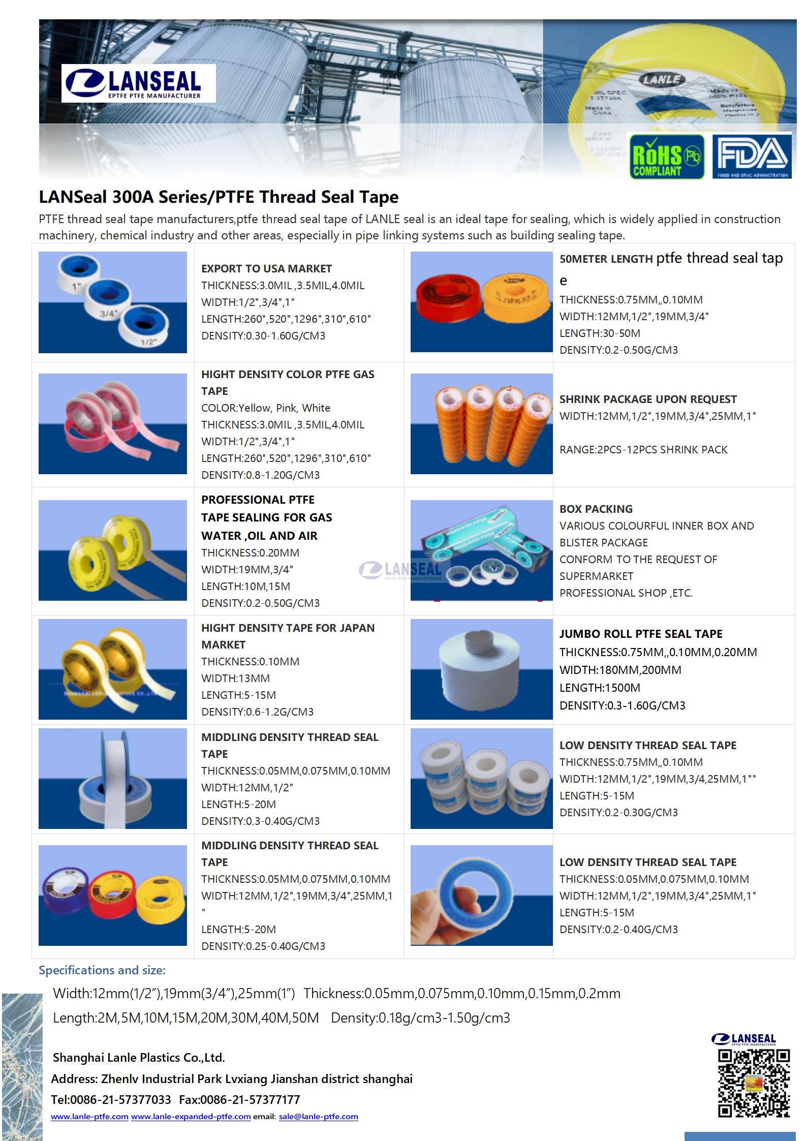 ptfe thread seal tape